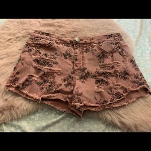 love, Fire Shorts - Love fire pink denim shorts🧡 love, Fire Shorts - Love fire pink denim shorts🧡
